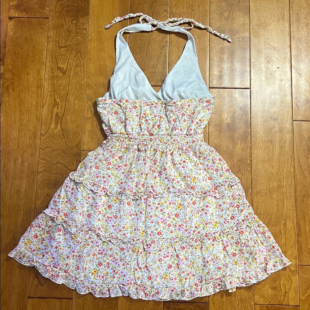 City Studio Floral Print Tiered Halter Dress Size M Cottagecore Fairy Coquette - Picture 9 of 12